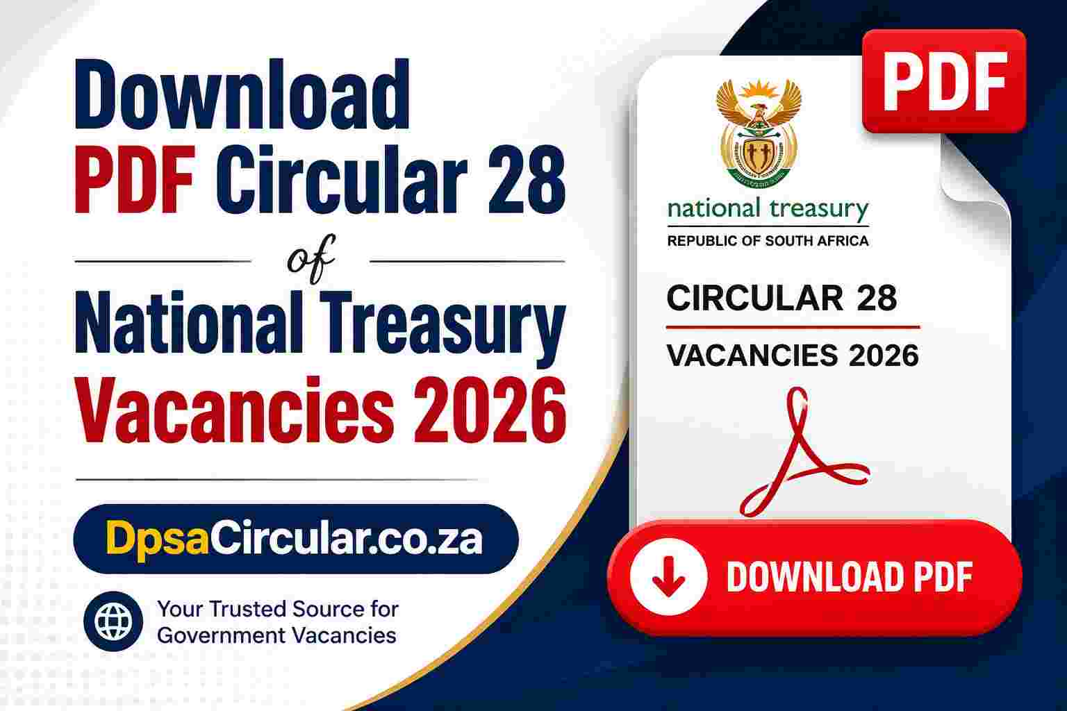 Download PDF Circular 28 of National Treasury Vacancies 2026