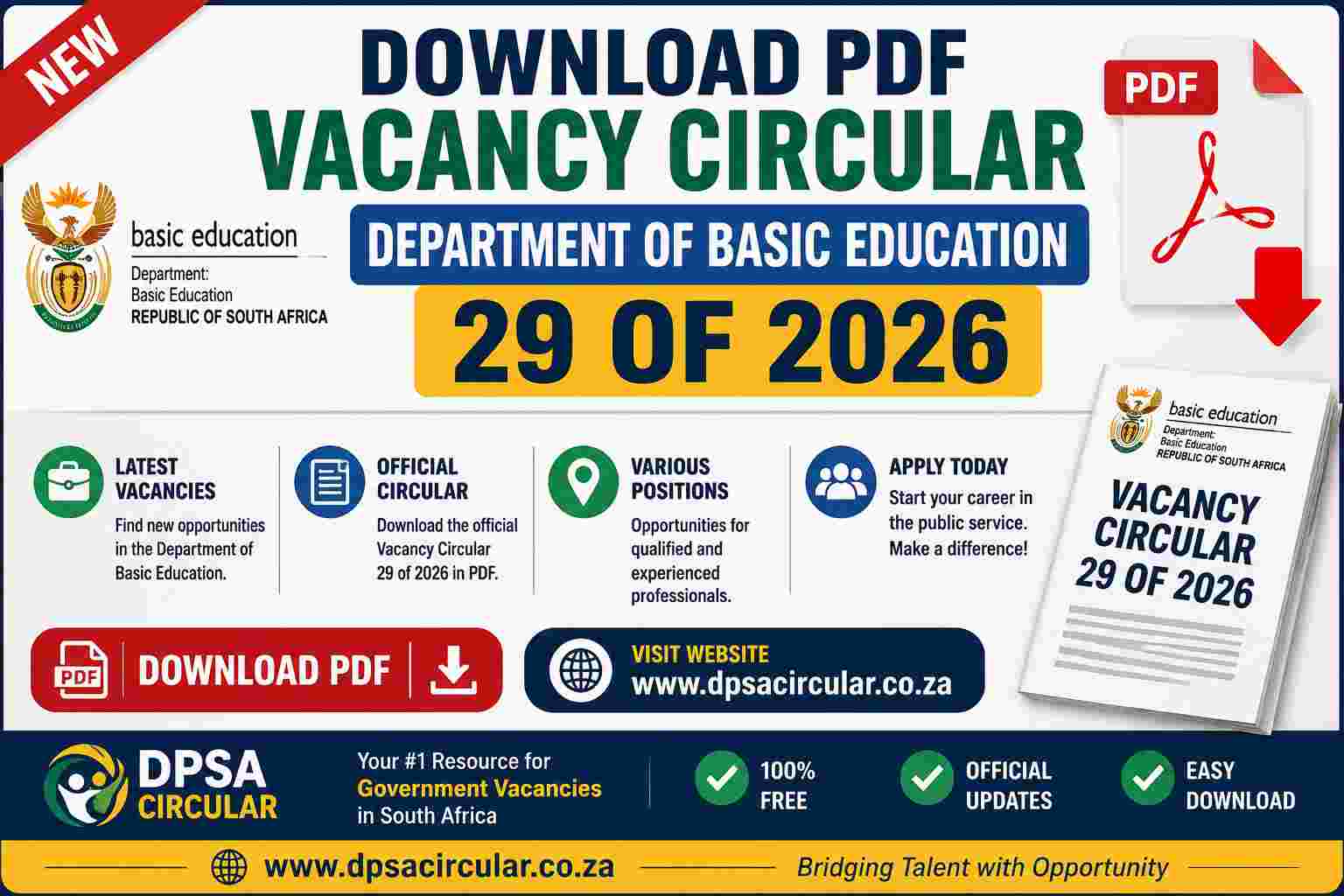 Download PDF Vacancy Circular Department of Basic Education 29 of 2026
