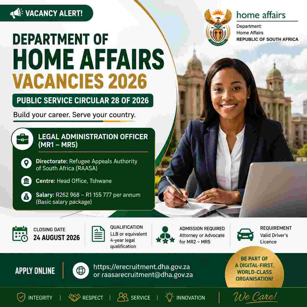 Department of Home Affairs Vacancies 28 of 2026 | Download PDF Public service vacancy circular