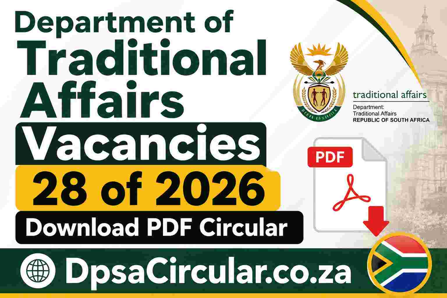 Department of Traditional Affairs Vacancy 28 of 2026 PDF Circular download button