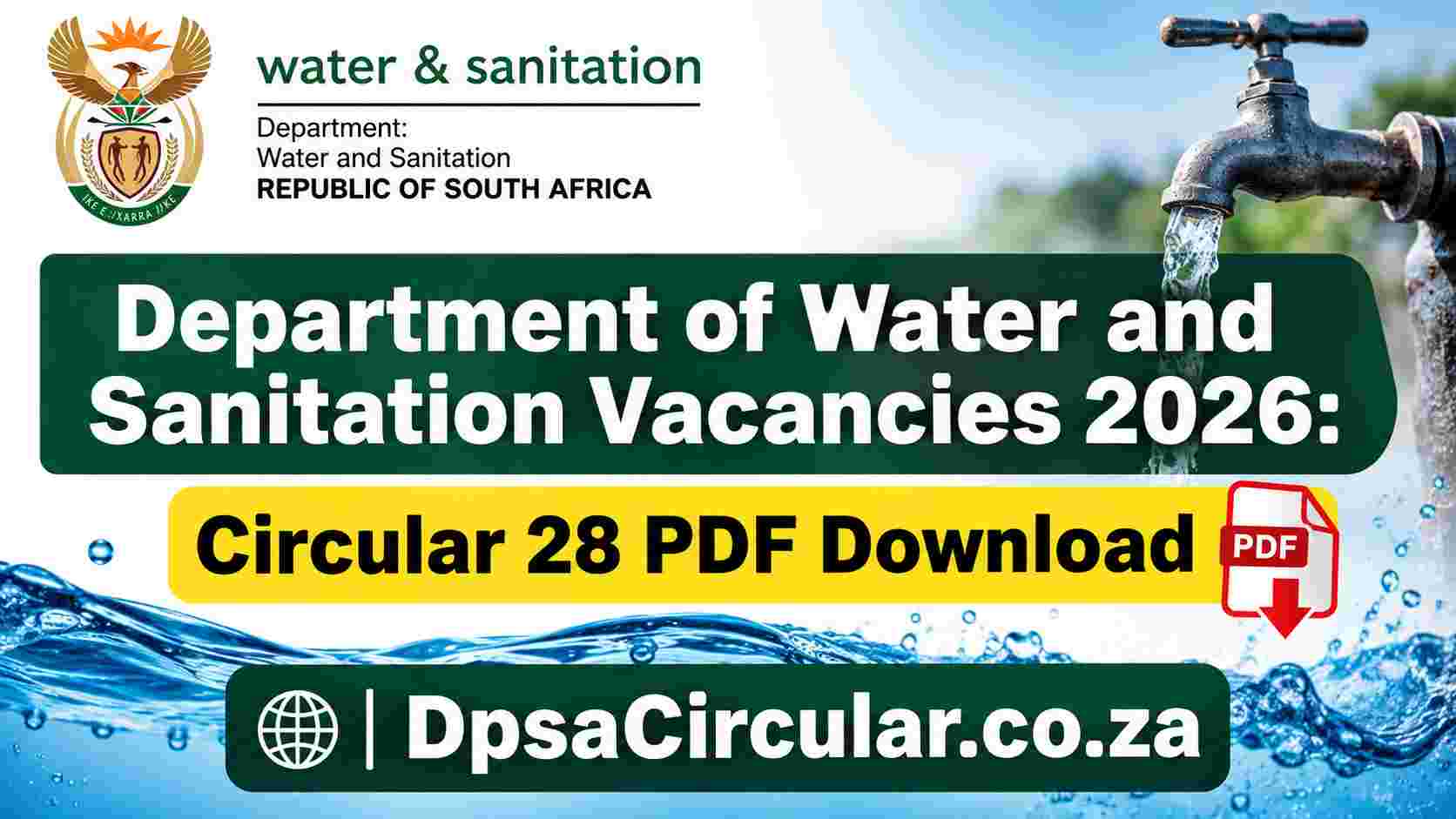 Department of Water and Sanitation Vacancies 2026: Circular 28 PDF Download