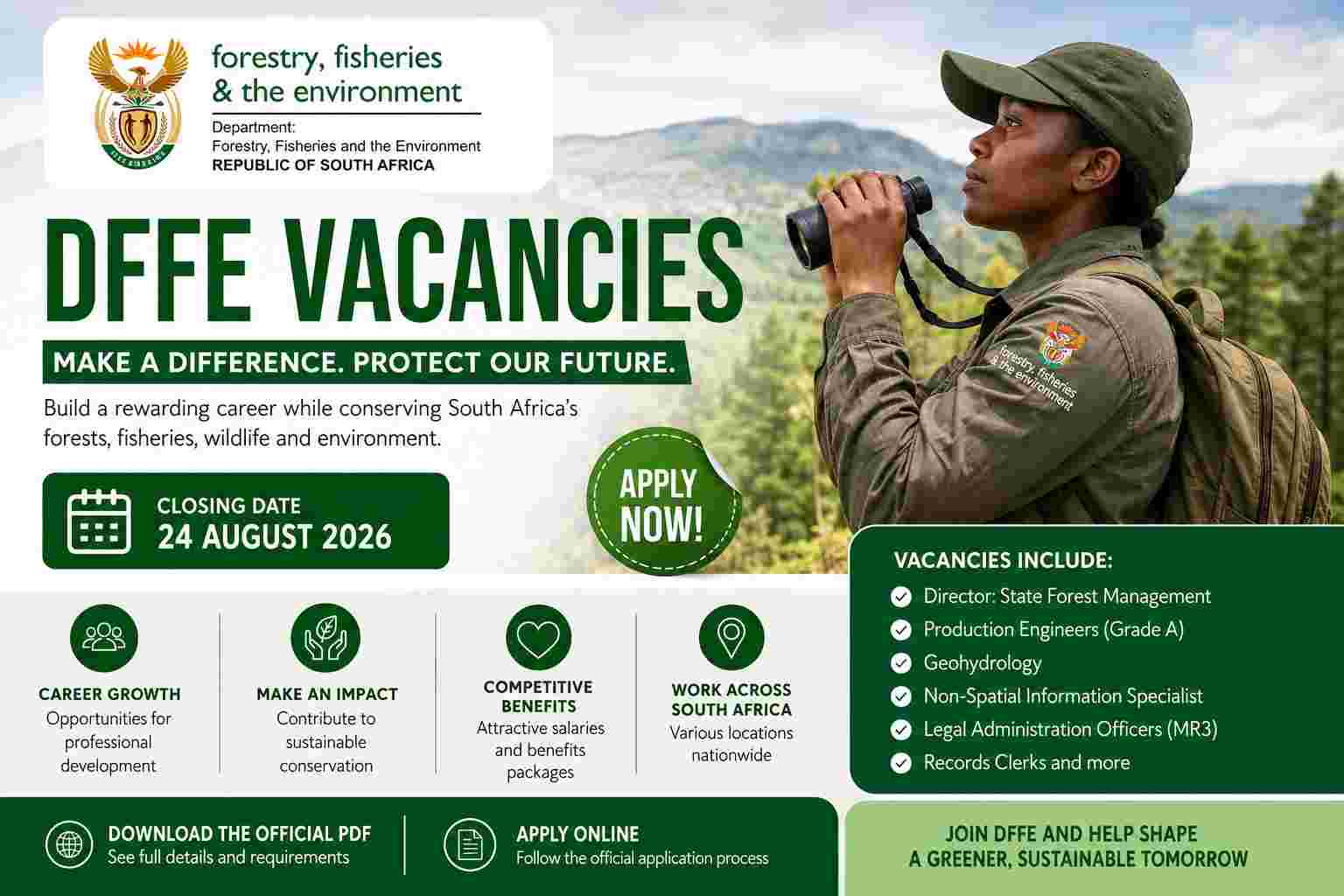 Department of Forestry, Fisheries and the Environment DFFE vacancies 2026 PDF official job advertisement.