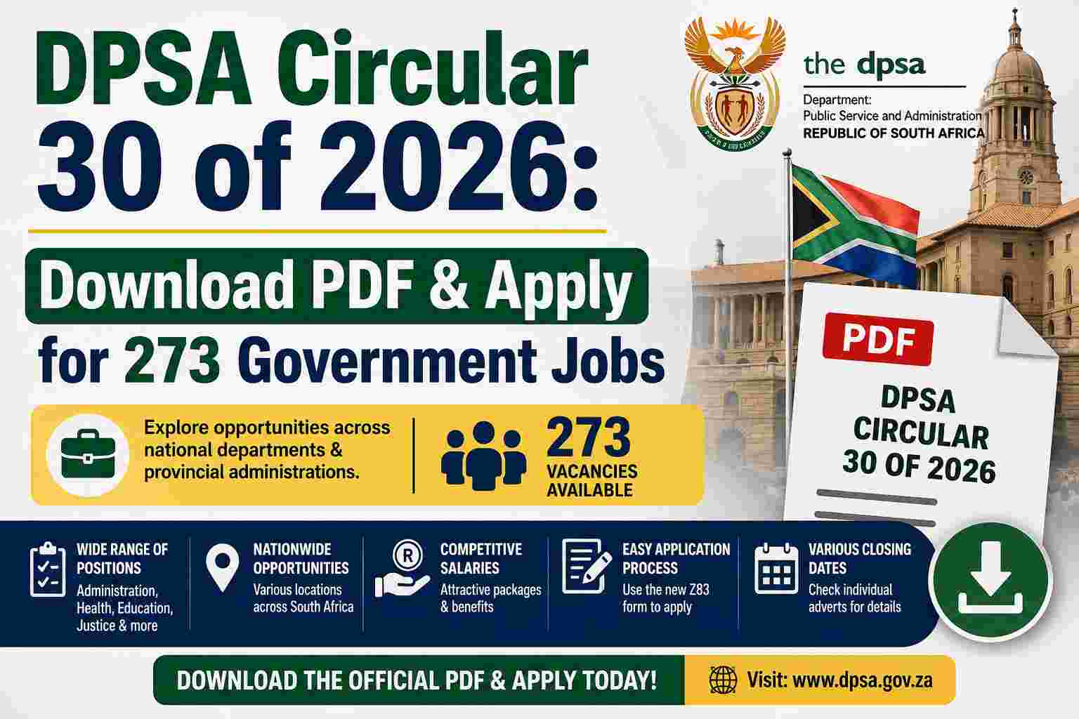 DPSA Circular 30 of 2026: Download PDF & Apply for 273 Government Jobs