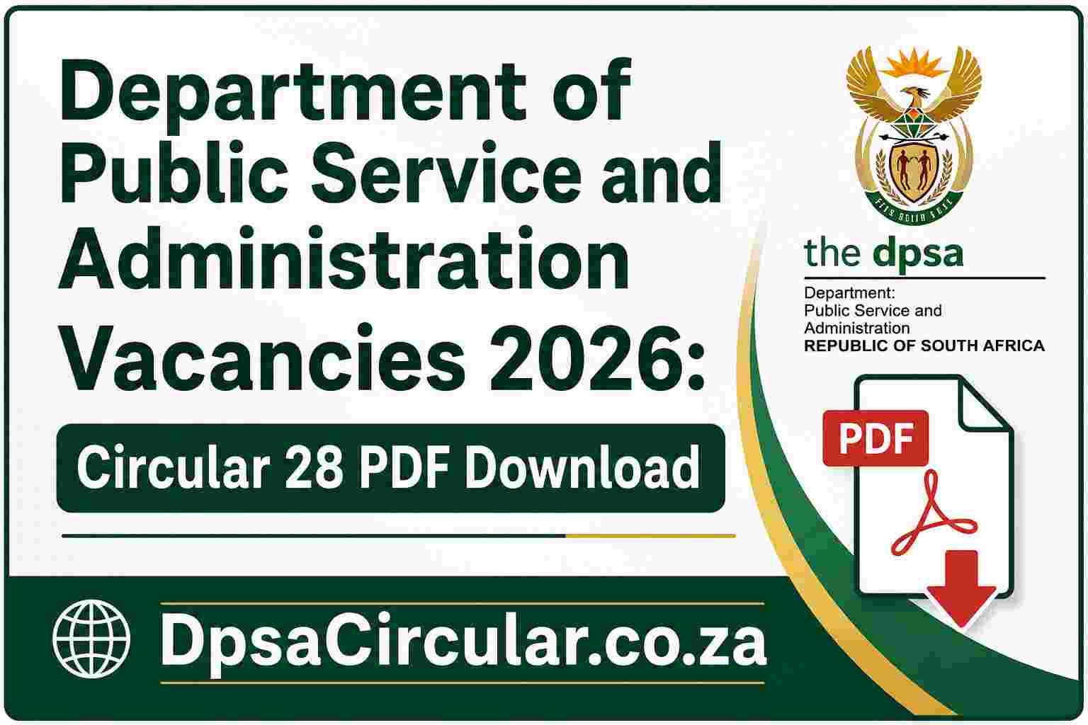 Department of Public Service and Administration Vacancies 2026: Circular 28 PDF Download