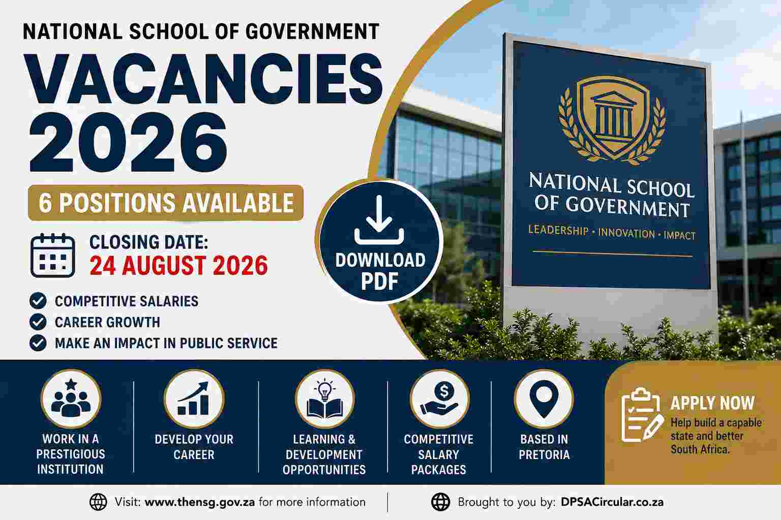 Download PDF | National School of Government Vacancies 28 of 2026 Circular
