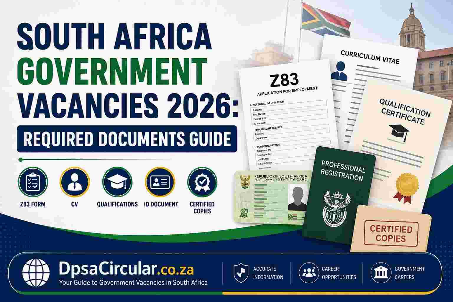 South African government vacancy application documents checklist including Z83 form and CV